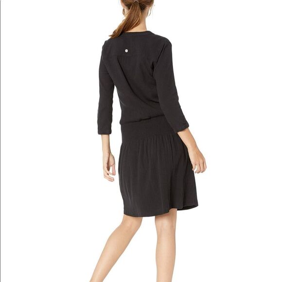 NWT Prana Black Half Sleep Organic Cotton Sugar Pine Dress - Picture 2 of 8